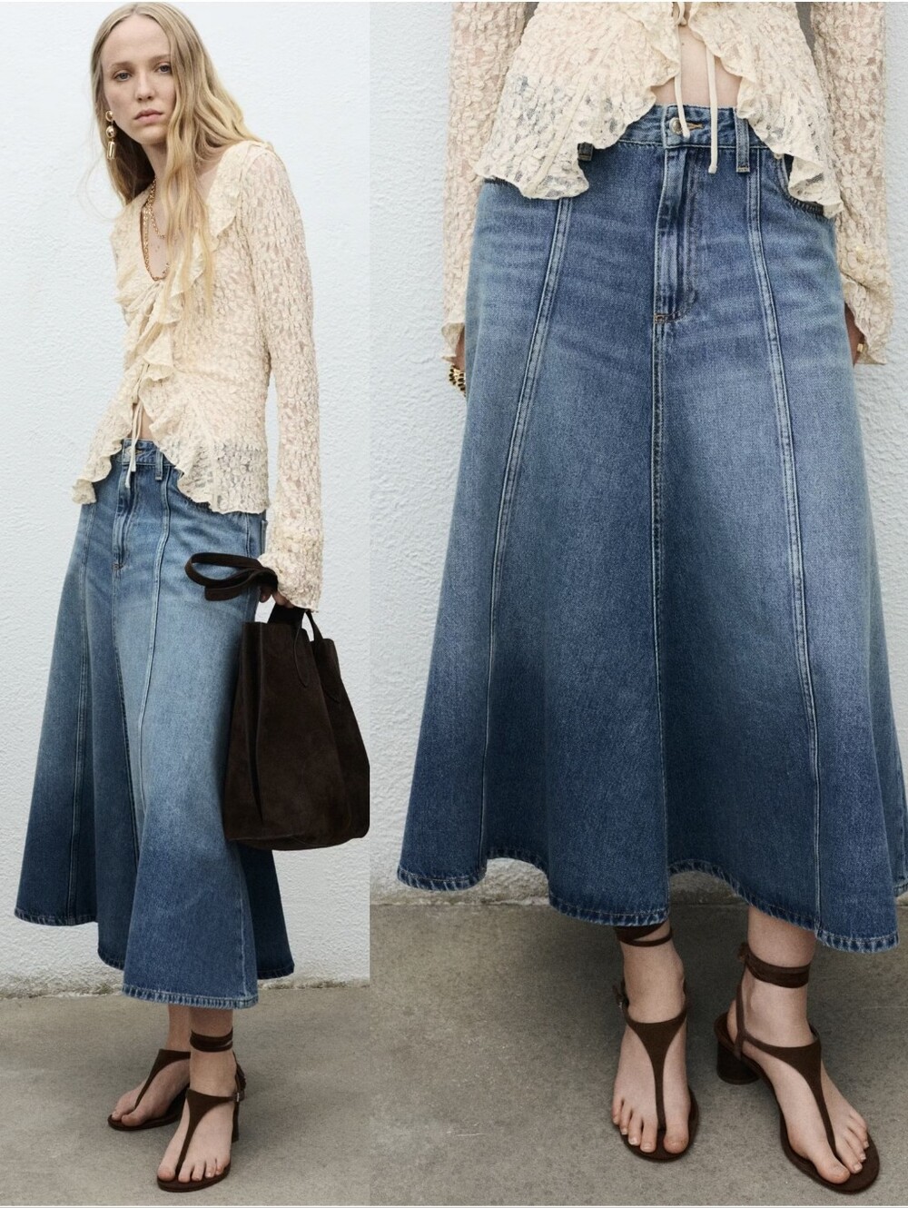 MANGO Denim Skirt